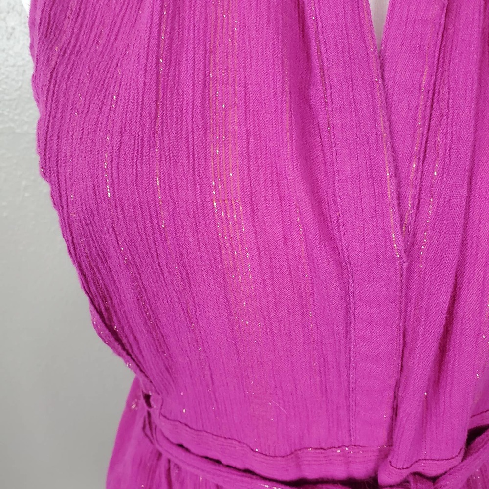 Anthropologie Maeve Fuchsia Sparkly Gauze Tunic S - Picture 5 of 9